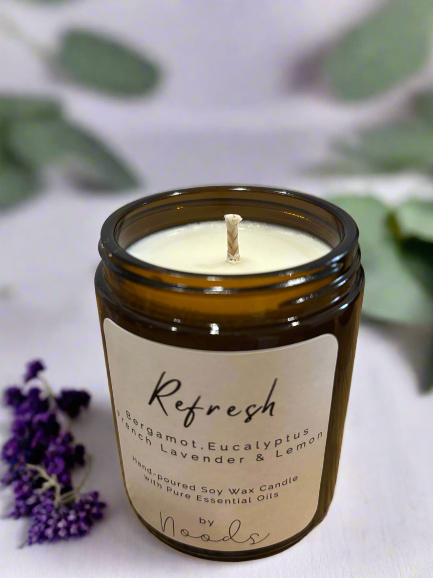 Aromatherapy Apothecary Refresh Soy Wax Candle with pure essential oils