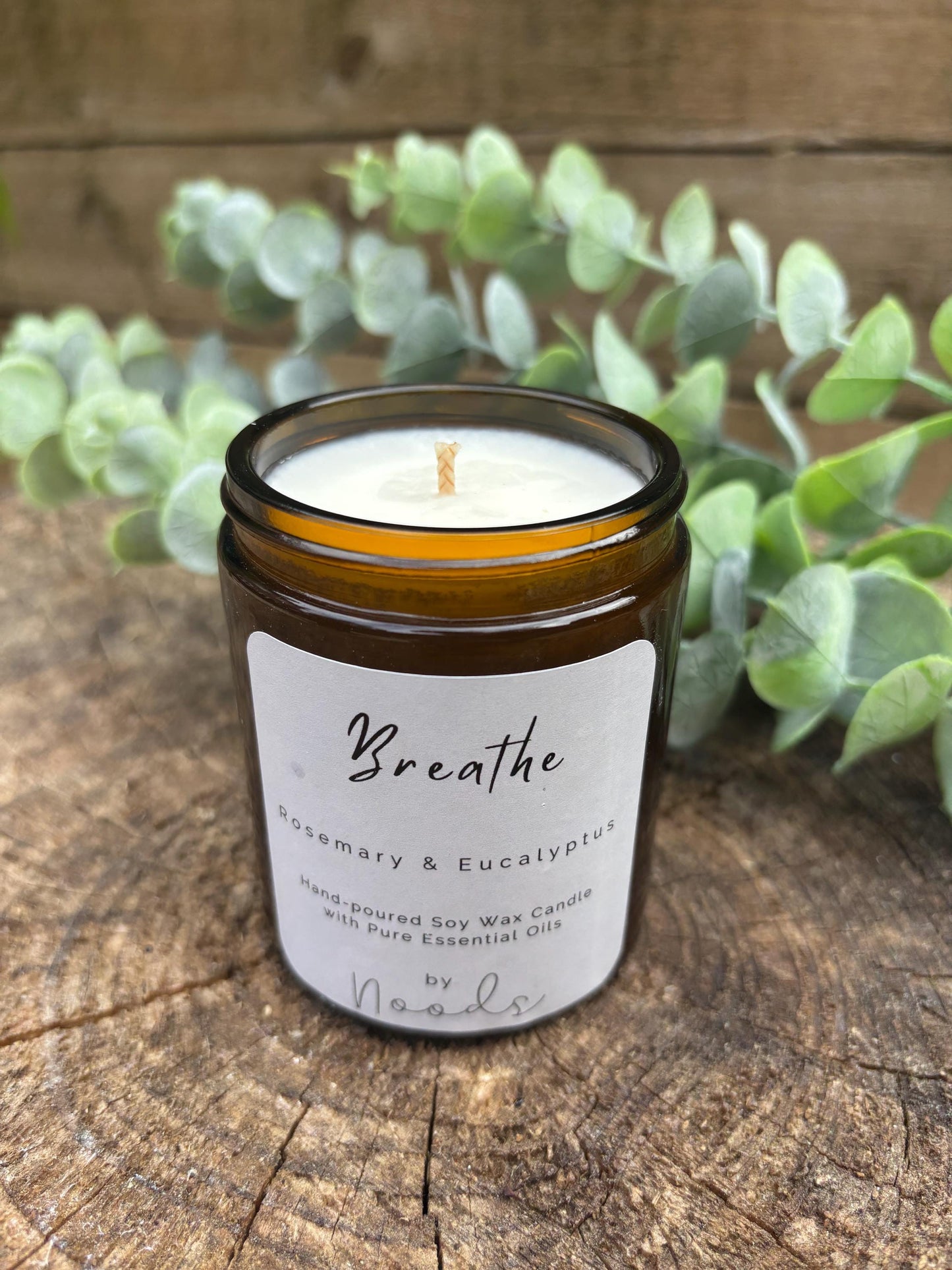 Apothecary Breathe Aromatherapy Candle β hand poured Soy Wax with Pure Essential Oils - Rosemary & Eucalyptus