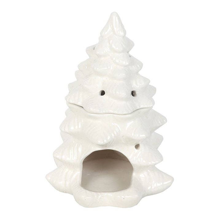 White Winter Fir Tree Oil Burner and Wax Melt Warmer