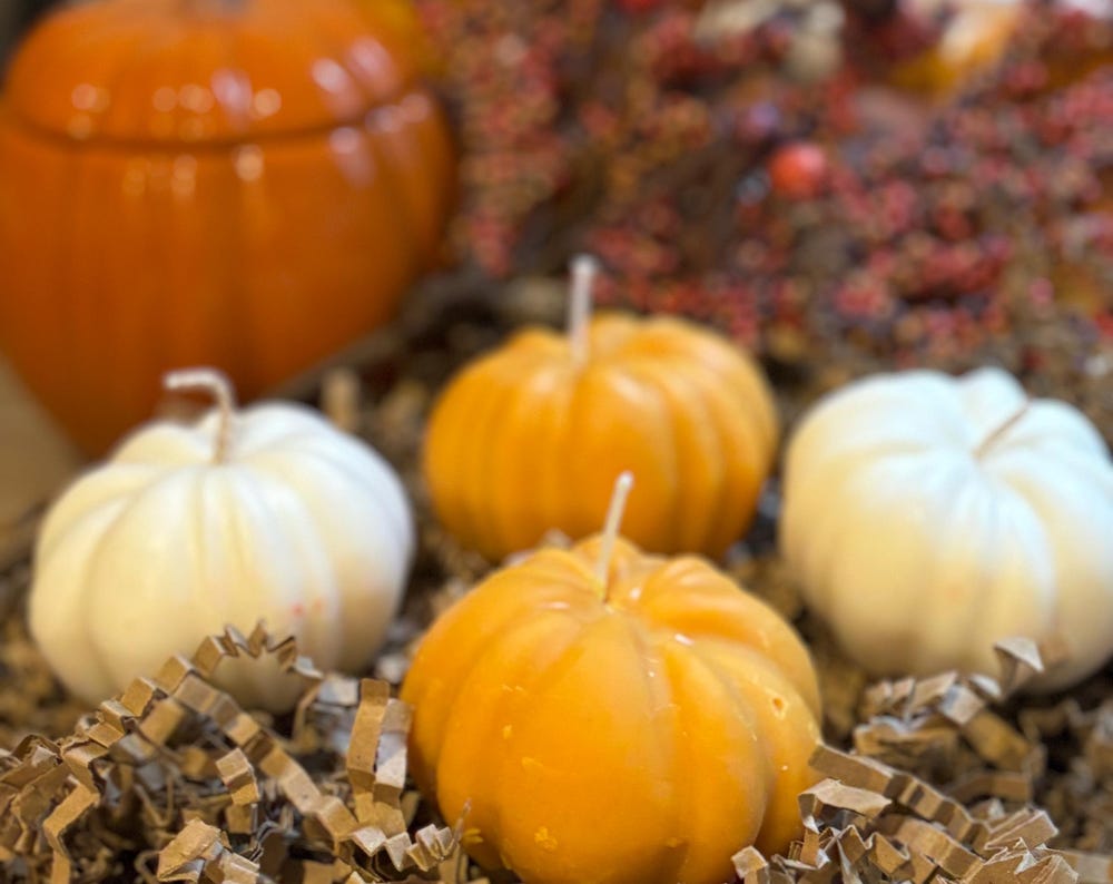 Pumpkin Shaped Fall Autumn Candles