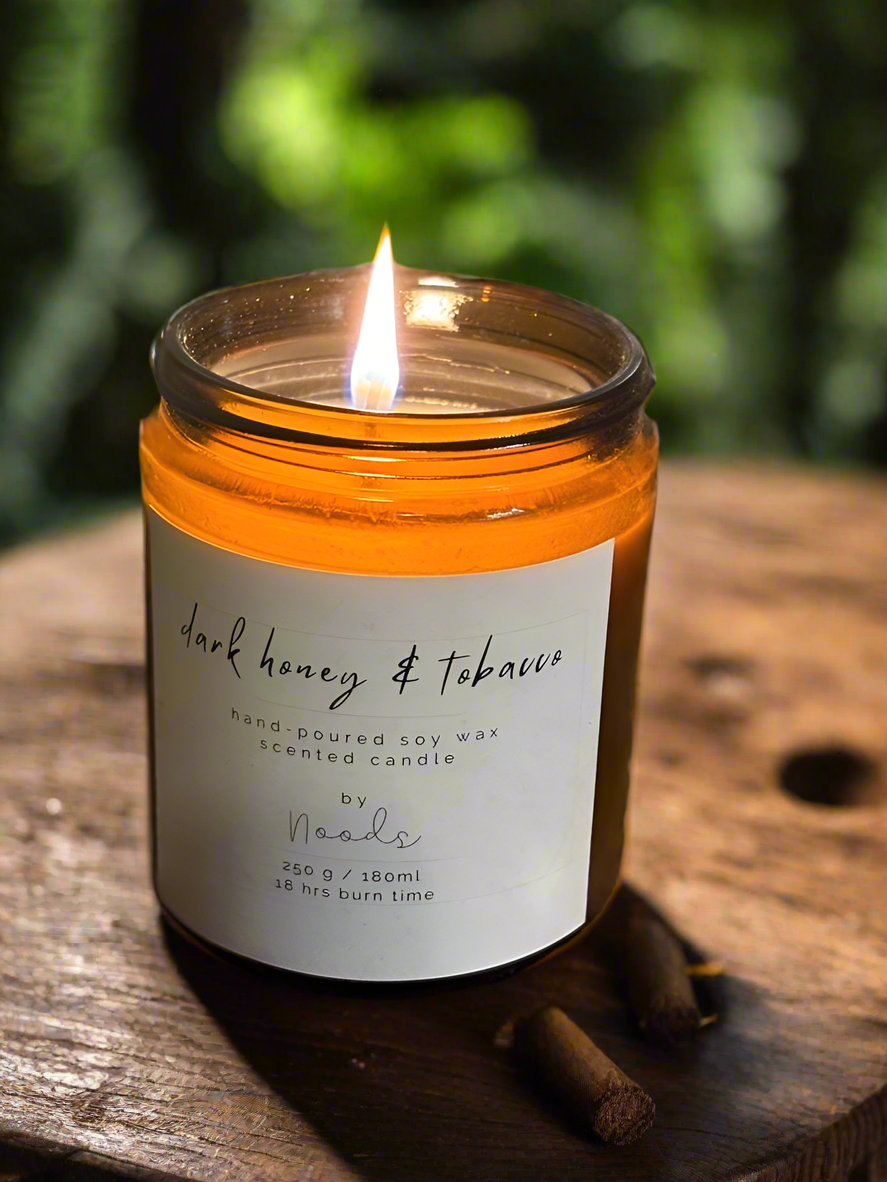 Apothecary Luxury Dark Honey and Tobacco Scented Soy Wax Candle