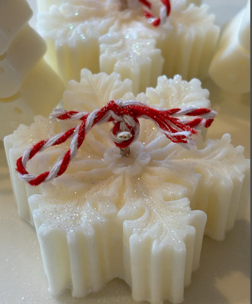 Snowflake Soy Wax Scented Candles - Christmas Candles Gifts Novelty Decor