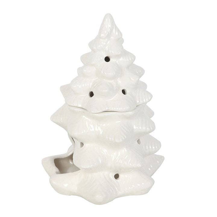 White Winter Fir Tree Oil Burner and Wax Melt Warmer