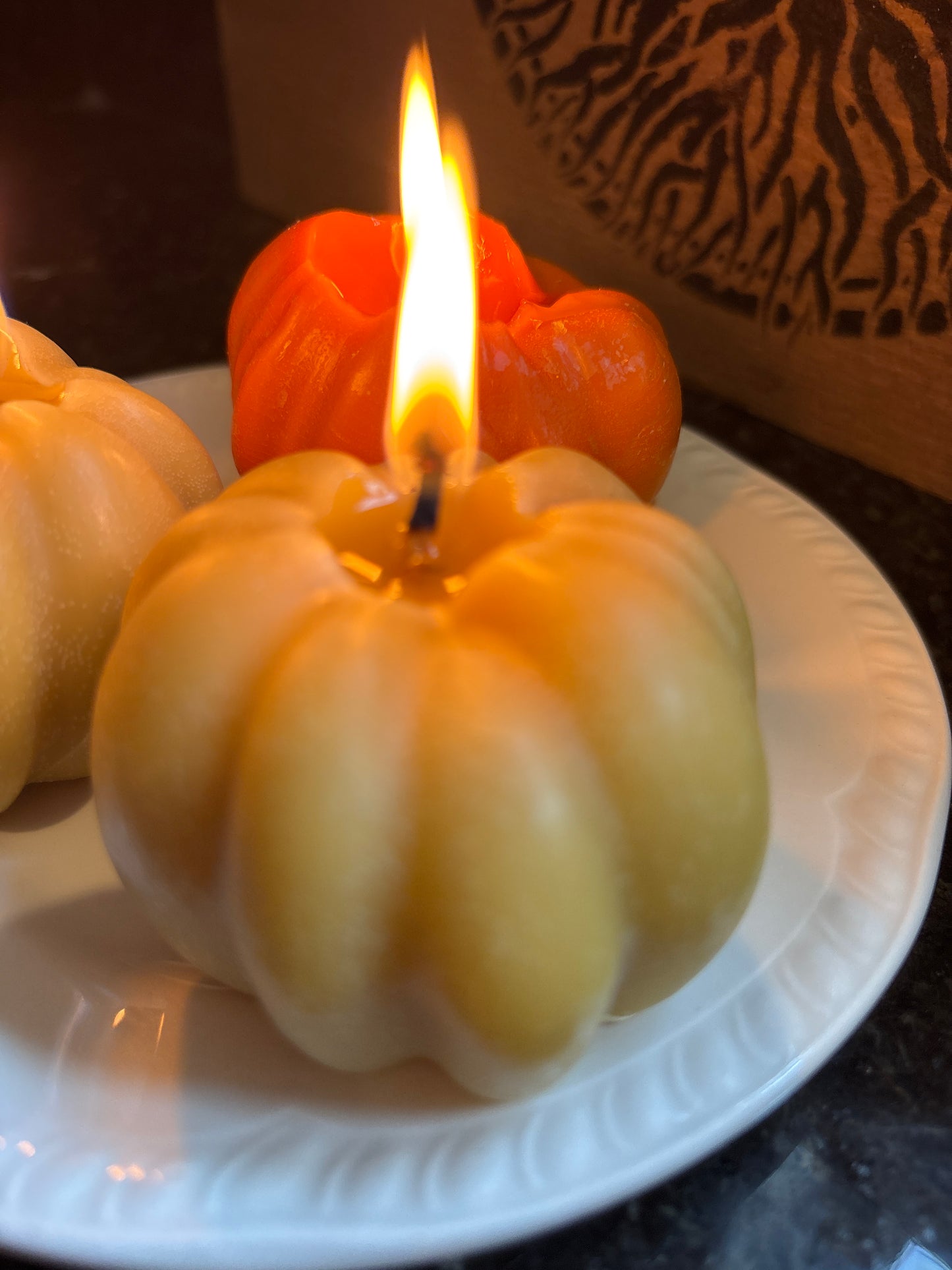 Beeswax Pumpkin Shaped Fall Autumn Candles
