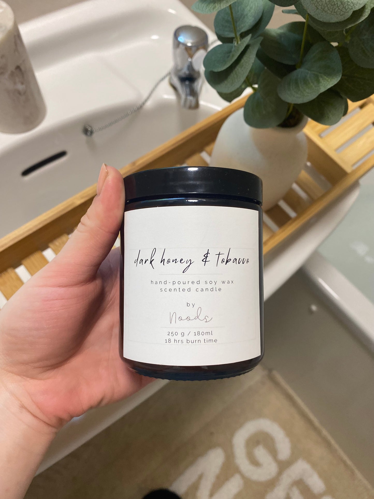 Apothecary Luxury Dark Honey and Tobacco Scented Soy Wax Candle