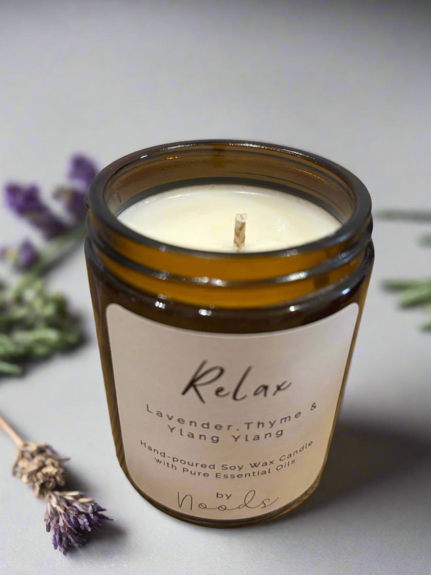 Apothecary Relax Meditation Aromatherapy Candle – hand poured Soy Wax with  Pure Essential Oils - relaxing wellness and  mood changing