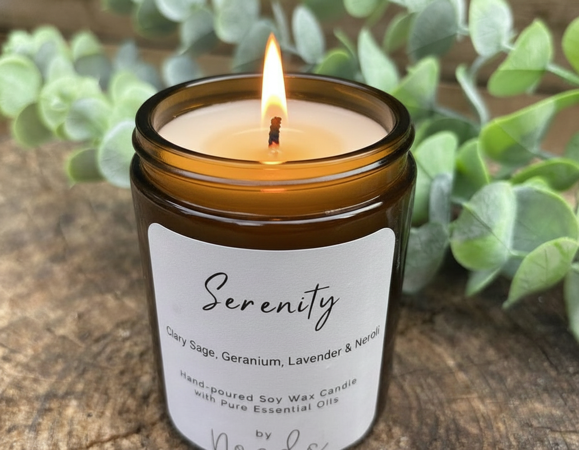 Apothecary Serenity Aromatherapy Candle – hand poured Soy Wax with Pure Essential Oils - Floral Blend