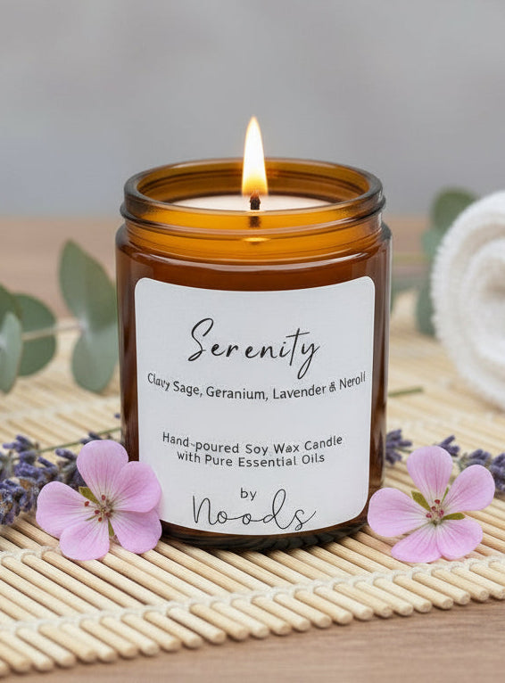 Apothecary Serenity Aromatherapy Candle – hand poured Soy Wax with Pure Essential Oils - Floral Blend