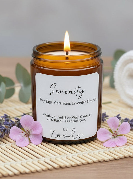 Apothecary Serenity Aromatherapy Candle – hand poured Soy Wax with Pure Essential Oils - Floral Blend