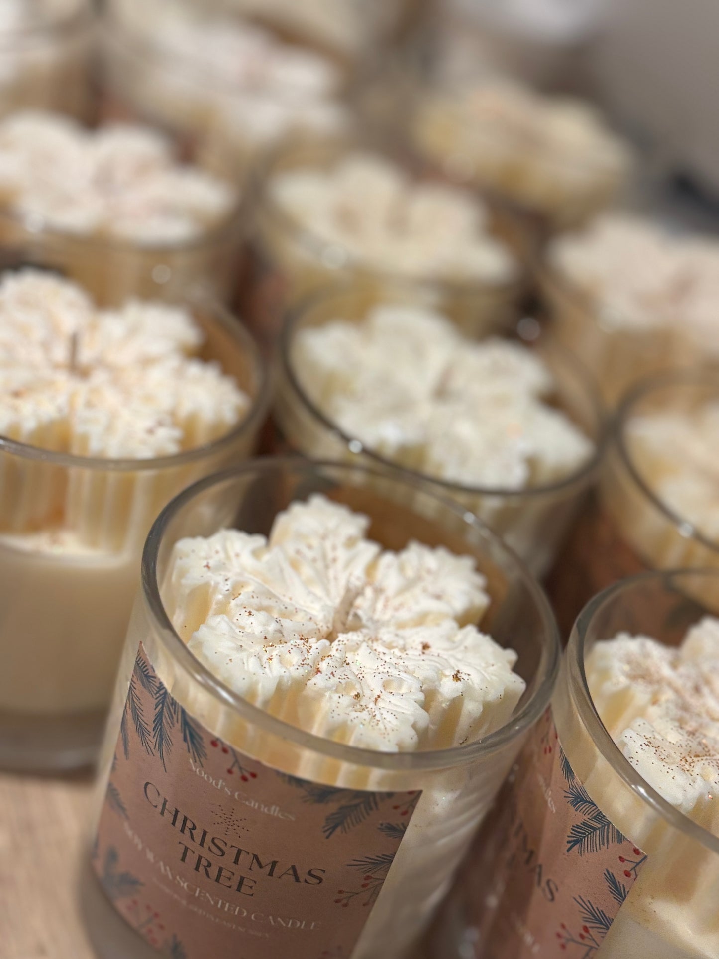 Hand-poured Snowflake Christmas Soy Wax Candle Autumn Winter Home Décor, Cosy Fall with Pure essential oils