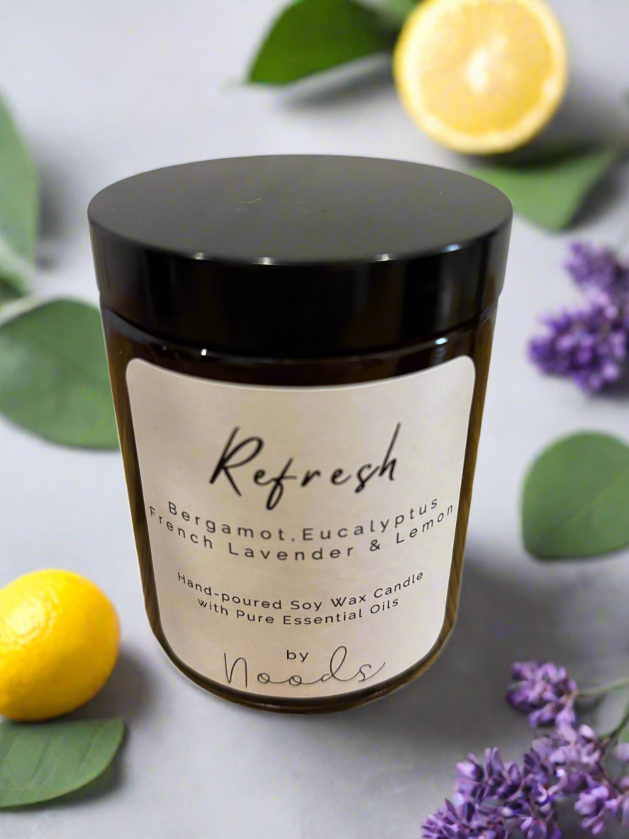 Aromatherapy Apothecary Refresh Soy Wax Candle with pure essential oils