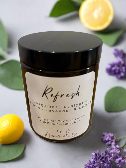 Aromatherapy Apothecary Refresh Soy Wax Candle with pure essential oils
