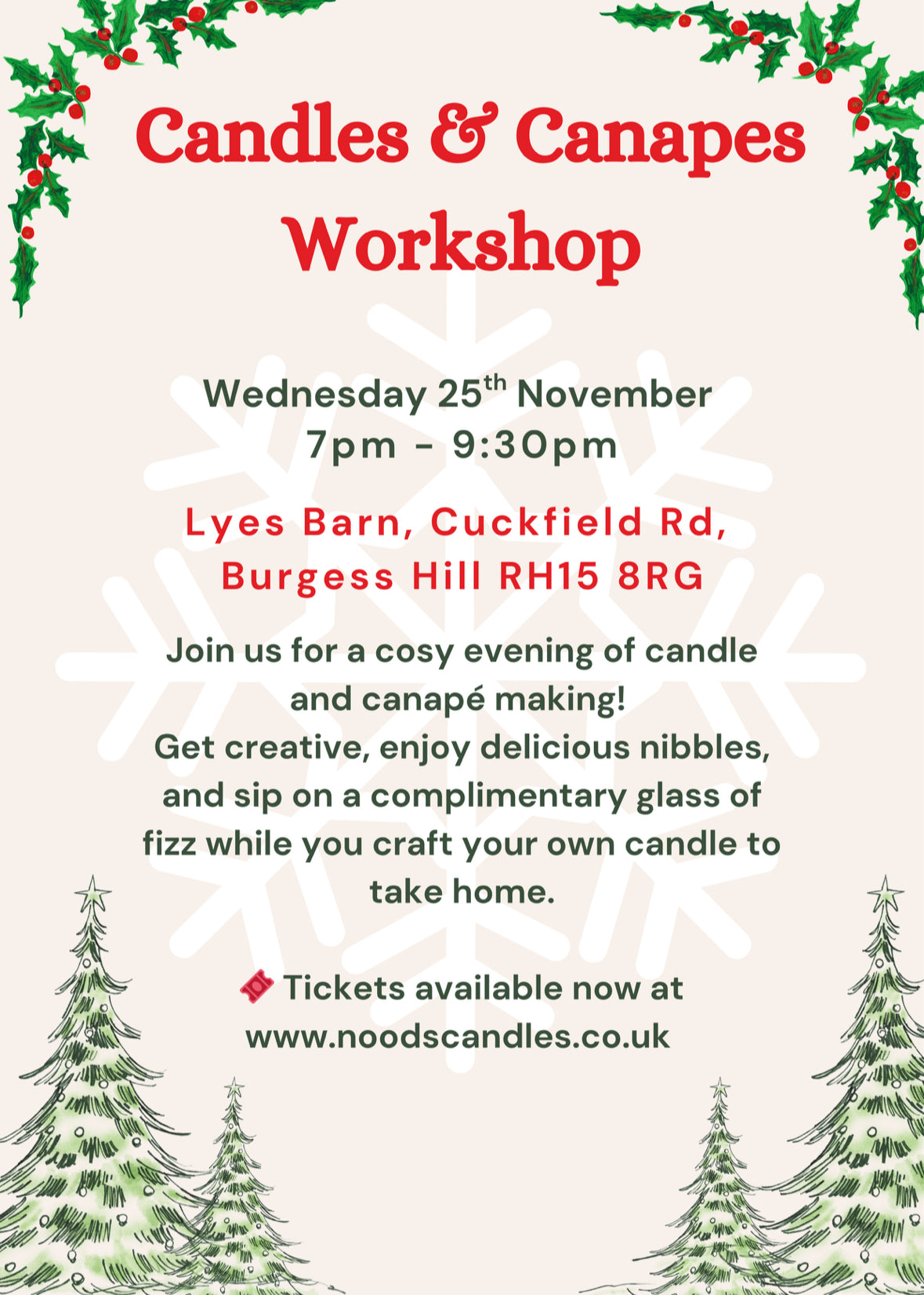 Candles & Canapés Workshop