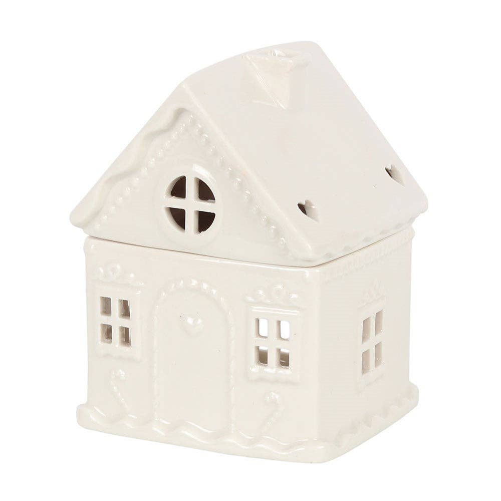 White Christmas Gingerbread House Oil or wax melt burner