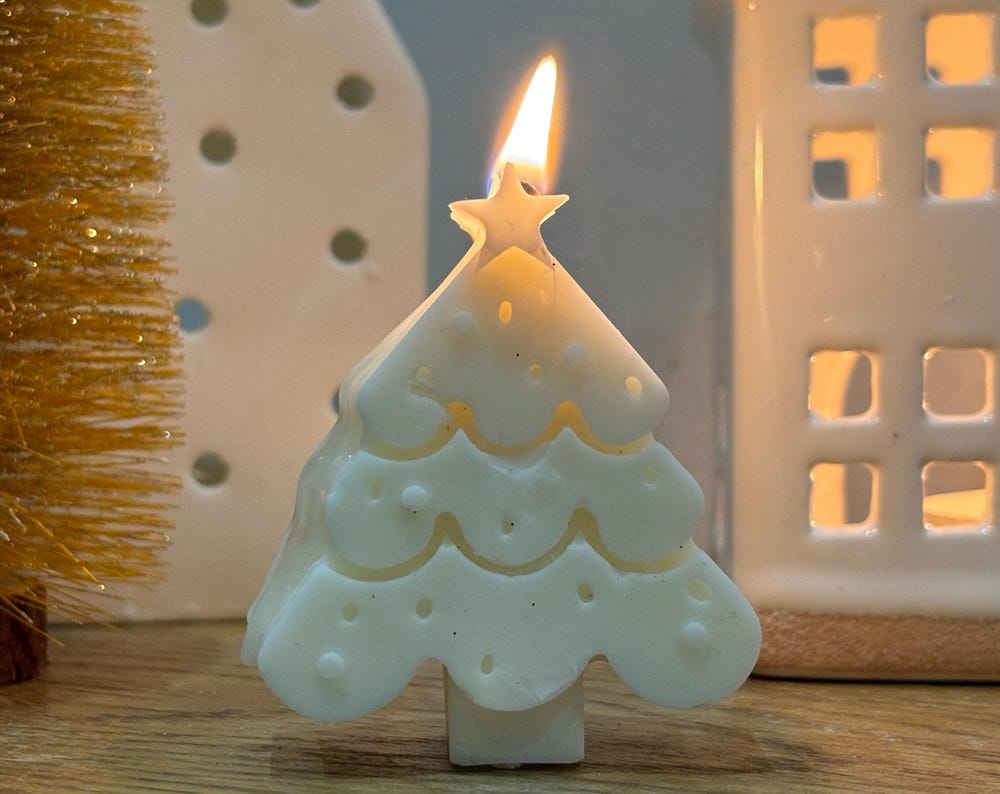Small Christmas Tree Soy Wax Scented Candles - Christmas Candles Gifts Novelty Decor
