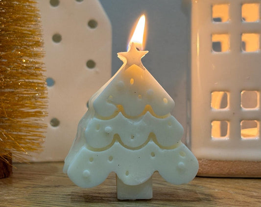 Small Christmas Tree Soy Wax Scented Candles - Christmas Candles Gifts Novelty Decor